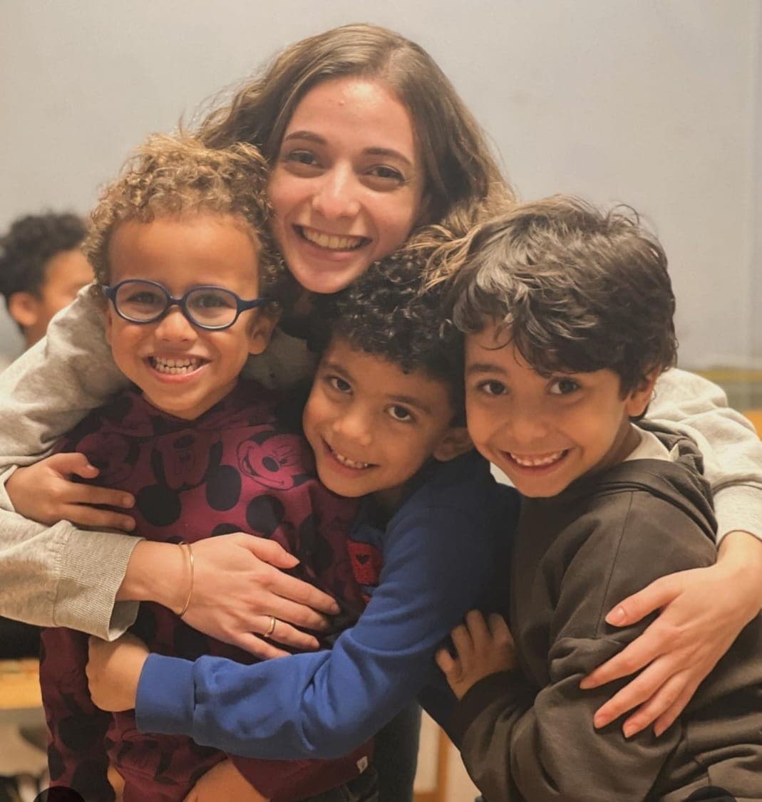 Children engaged in an English class