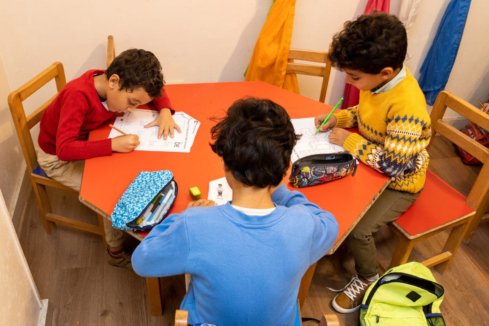 Students working together